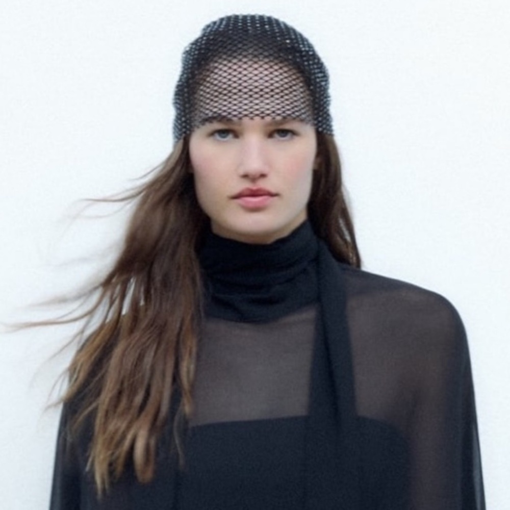 Zara Rhinestone Headband Black